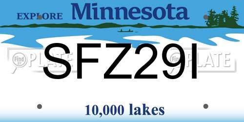 SFZ29I Minnesota License Plate