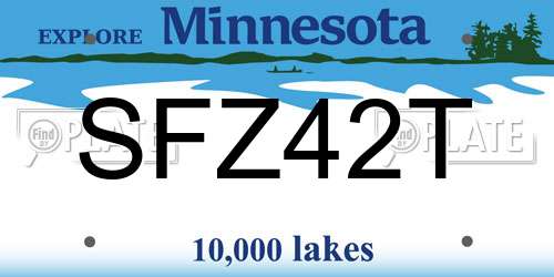 SFZ42T Minnesota License Plate