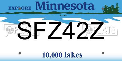 SFZ42Z Minnesota License Plate