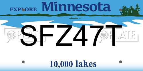 SFZ47T Minnesota License Plate