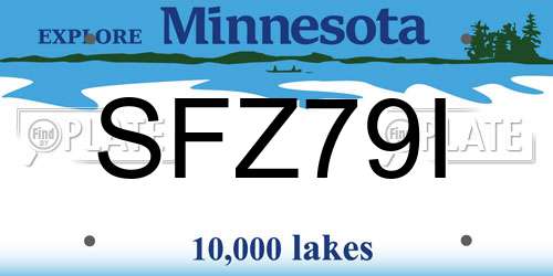 SFZ79I Minnesota License Plate