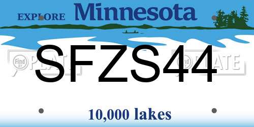 SFZS44 Minnesota License Plate