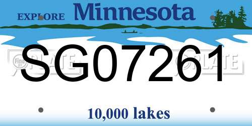 SG07261 Minnesota License Plate