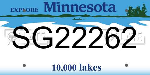 SG22262 Minnesota License Plate