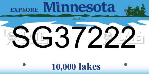SG37222 Minnesota License Plate
