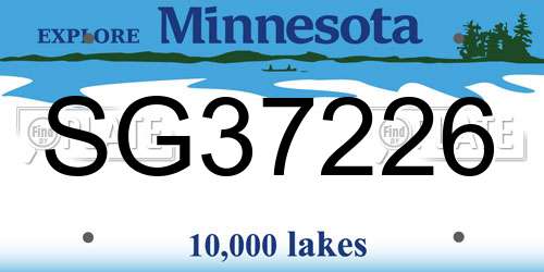SG37226 Minnesota License Plate