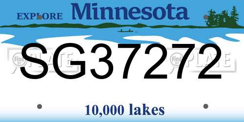 SG37272 Minnesota License Plate