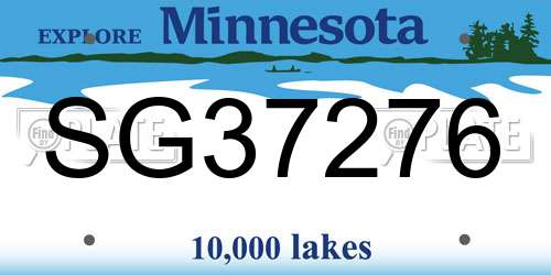 SG37276 Minnesota License Plate