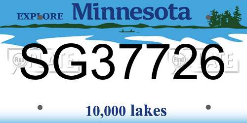 SG37726 Minnesota License Plate