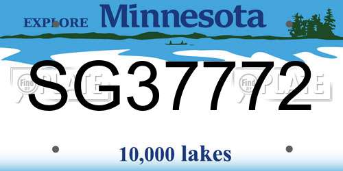 SG37772 Minnesota License Plate