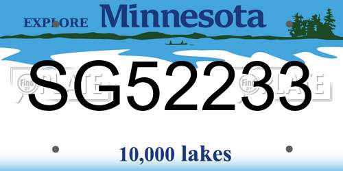 SG52233 Minnesota License Plate