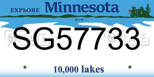 SG57733 Minnesota License Plate