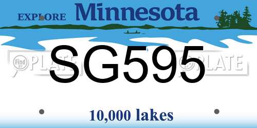 SG595 Minnesota License Plate