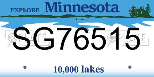 SG76515 Minnesota License Plate