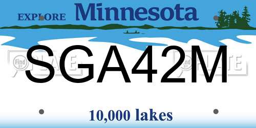 SGA42M Minnesota License Plate