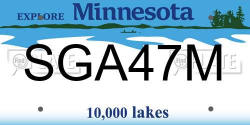 SGA47M Minnesota License Plate
