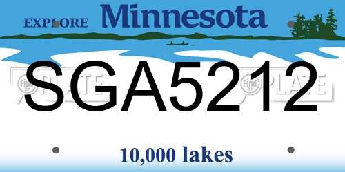 SGA5212 Minnesota License Plate