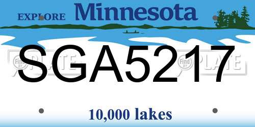 SGA5217 Minnesota License Plate