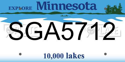 SGA5712 Minnesota License Plate
