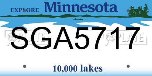 SGA5717 Minnesota License Plate