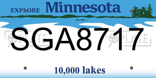 SGA8717 Minnesota License Plate
