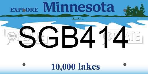 SGB414 Minnesota License Plate