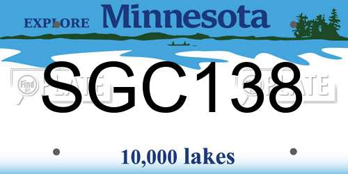 SGC138 Minnesota License Plate