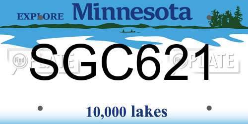 SGC621 Minnesota License Plate