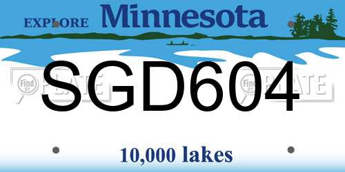 SGD604 Minnesota License Plate