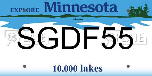 SGDF55 Minnesota License Plate