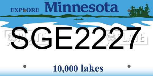 SGE2227 Minnesota License Plate