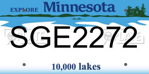 SGE2272 Minnesota License Plate