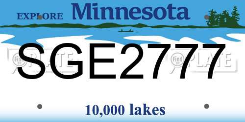 SGE2777 Minnesota License Plate