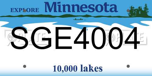 SGE4004 Minnesota License Plate