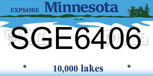 SGE6406 Minnesota License Plate