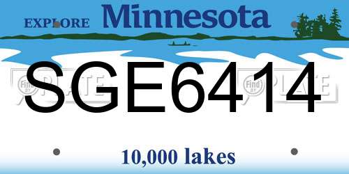 SGE6414 Minnesota License Plate