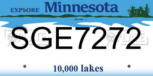 SGE7272 Minnesota License Plate