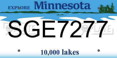 SGE7277 Minnesota License Plate