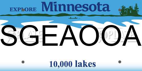 SGEAOOA Minnesota License Plate