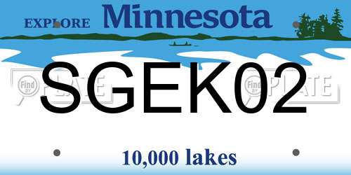 SGEK02 Minnesota License Plate