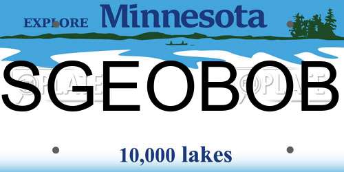 SGEOBOB Minnesota License Plate