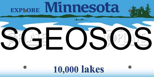 SGEOSOS Minnesota License Plate