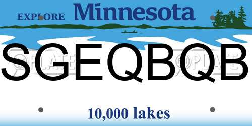 SGEQBQB Minnesota License Plate