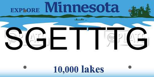SGETTTG Minnesota License Plate