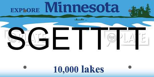 SGETTTT Minnesota License Plate