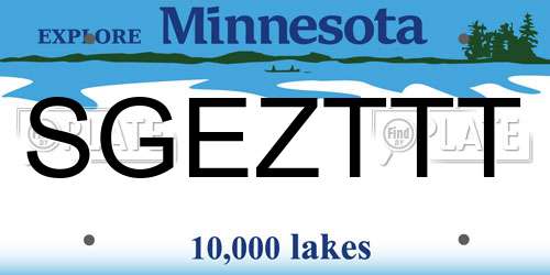 SGEZTTT Minnesota License Plate