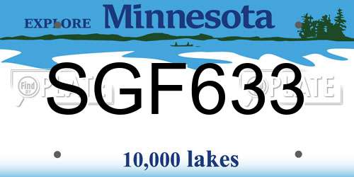 SGF633 Minnesota License Plate