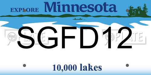 SGFD12 Minnesota License Plate