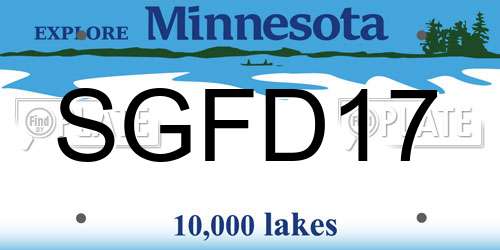 SGFD17 Minnesota License Plate