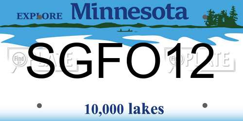 SGFO12 Minnesota License Plate